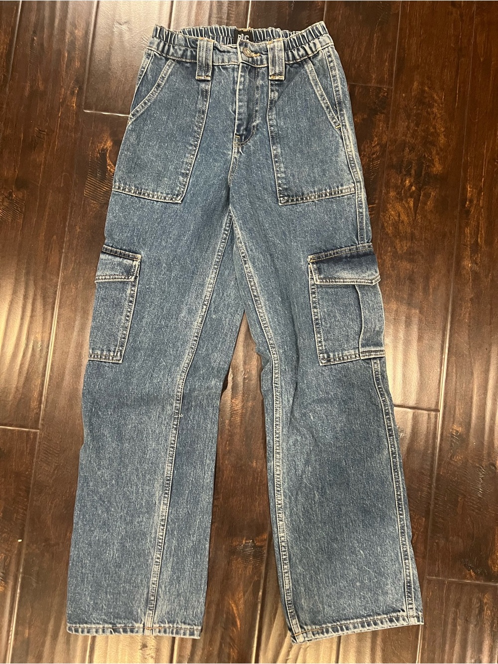 BDG Women’s Relaxed Blue Cargo Denim Jeans